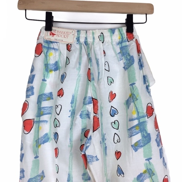 VINTAGE 80s Pants Spinnaker Sport Hearts Graffiti Retro High Waist Medium NWT - Picture 5 of 9